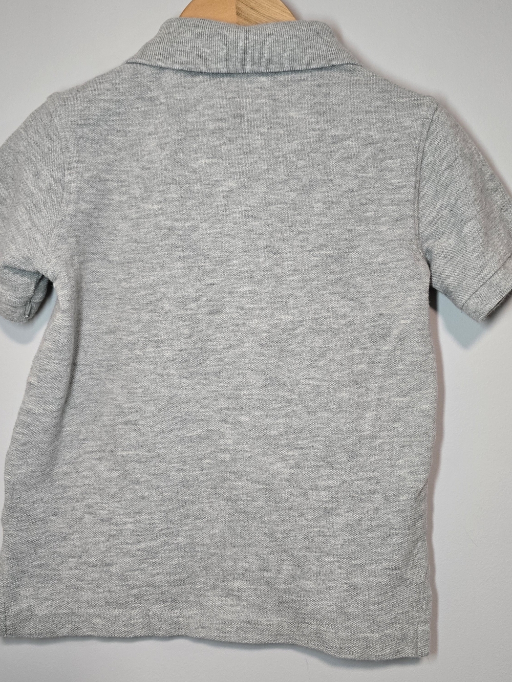 GAP Boys' Light Gray Cotton Polo Shirt with Bear Patch - Picture 2 of 7